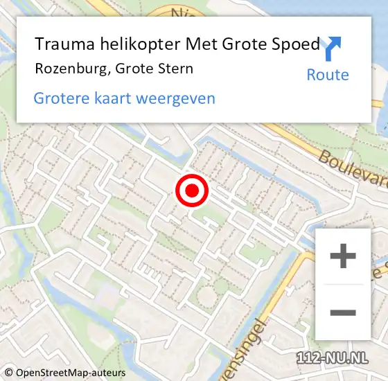 Locatie op kaart van de 112 melding: Trauma helikopter Met Grote Spoed Naar Rozenburg, Grote Stern op 16 juli 2024 19:36