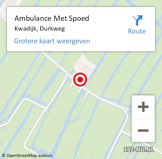 Locatie op kaart van de 112 melding: Ambulance Met Spoed Naar Kwadijk, Durkweg op 16 juli 2024 21:01