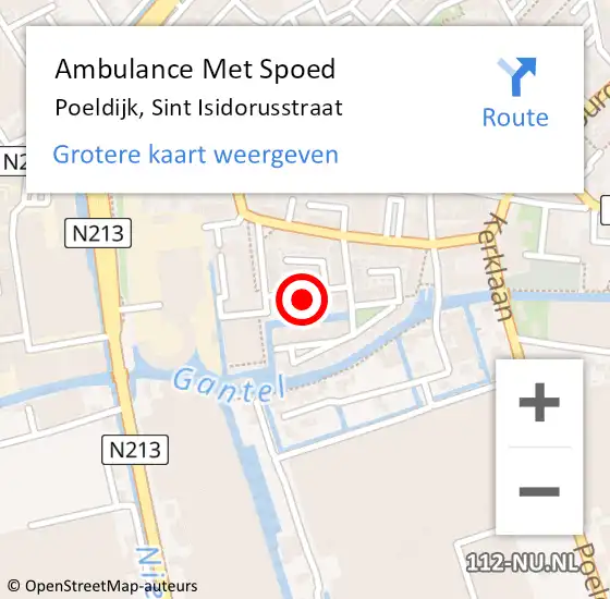 Locatie op kaart van de 112 melding: Ambulance Met Spoed Naar Poeldijk, Sint Isidorusstraat op 16 juli 2024 21:15