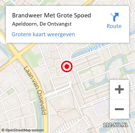 Locatie op kaart van de 112 melding: Brandweer Met Grote Spoed Naar Apeldoorn, De Ontvangst op 16 juli 2024 21:25