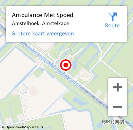 Locatie op kaart van de 112 melding: Ambulance Met Spoed Naar Amstelhoek, Amstelkade op 16 juli 2024 21:31