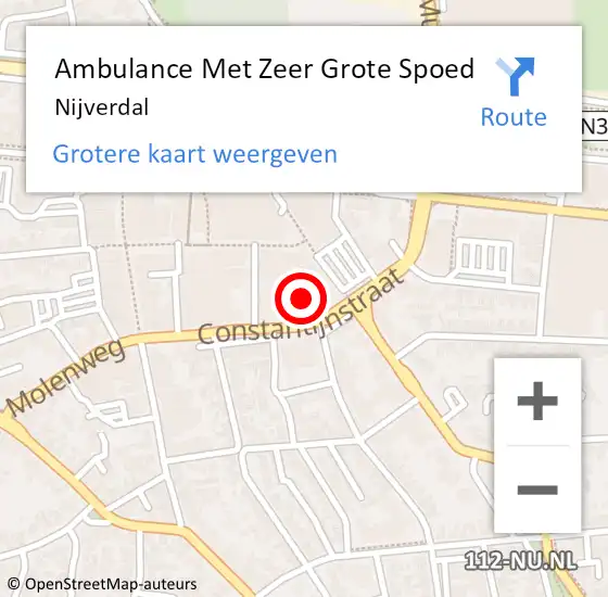 Locatie op kaart van de 112 melding: Ambulance Met Zeer Grote Spoed Naar Nijverdal op 16 juli 2024 21:32