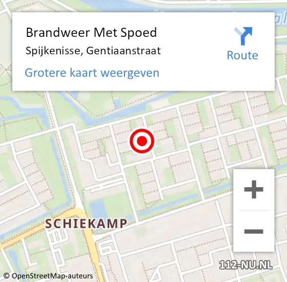 Locatie op kaart van de 112 melding: Brandweer Met Spoed Naar Spijkenisse, Gentiaanstraat op 16 juli 2024 22:39