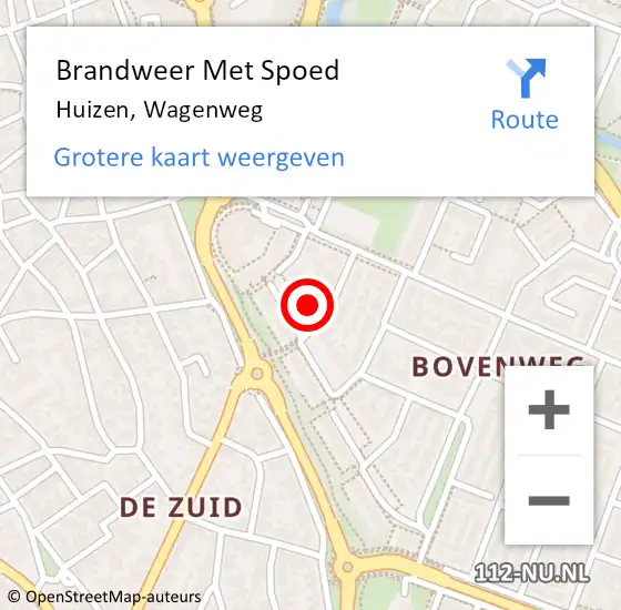 Locatie op kaart van de 112 melding: Brandweer Met Spoed Naar Huizen, Wagenweg op 16 juli 2024 22:47