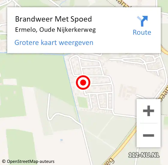 Locatie op kaart van de 112 melding: Brandweer Met Spoed Naar Ermelo, Oude Nijkerkerweg op 16 juli 2024 23:49