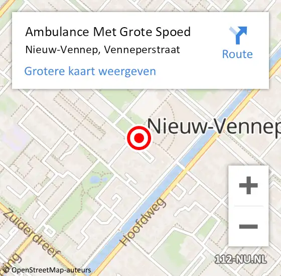 Locatie op kaart van de 112 melding: Ambulance Met Grote Spoed Naar Nieuw-Vennep, Venneperstraat op 17 juli 2024 00:40