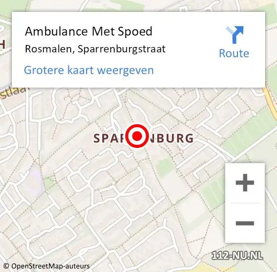 Locatie op kaart van de 112 melding: Ambulance Met Spoed Naar Rosmalen, Sparrenburgstraat op 13 oktober 2014 11:56