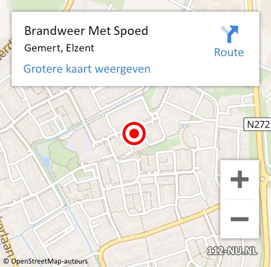 Locatie op kaart van de 112 melding: Brandweer Met Spoed Naar Gemert, Elzent op 17 juli 2024 03:00