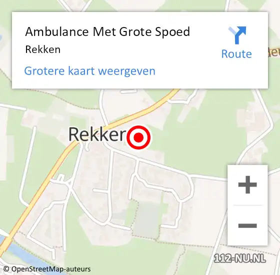 Locatie op kaart van de 112 melding: Ambulance Met Grote Spoed Naar Rekken op 17 juli 2024 05:36