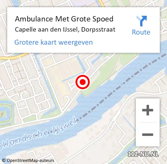 Locatie op kaart van de 112 melding: Ambulance Met Grote Spoed Naar Capelle aan den IJssel, Dorpsstraat op 17 juli 2024 07:31