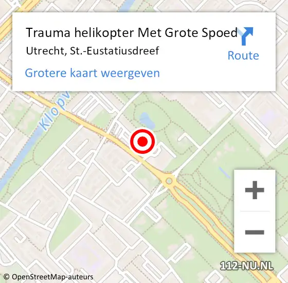 Locatie op kaart van de 112 melding: Trauma helikopter Met Grote Spoed Naar Utrecht, St.-Eustatiusdreef op 17 juli 2024 07:46