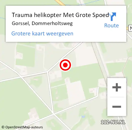Locatie op kaart van de 112 melding: Trauma helikopter Met Grote Spoed Naar Gorssel, Dommerholtsweg op 17 juli 2024 08:17