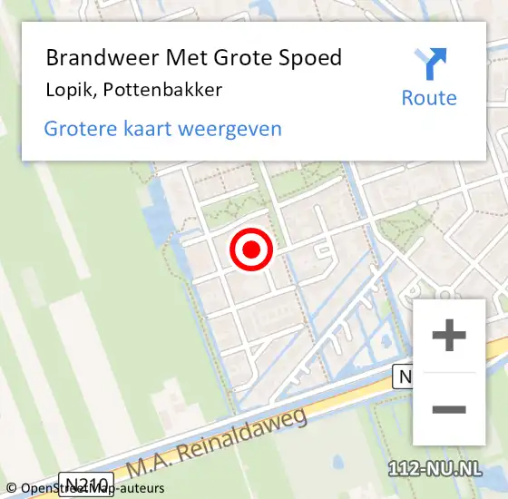 Locatie op kaart van de 112 melding: Brandweer Met Grote Spoed Naar Lopik, Pottenbakker op 17 juli 2024 09:18