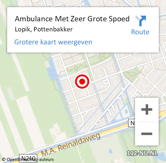 Locatie op kaart van de 112 melding: Ambulance Met Zeer Grote Spoed Naar Lopik, Pottenbakker op 17 juli 2024 09:20