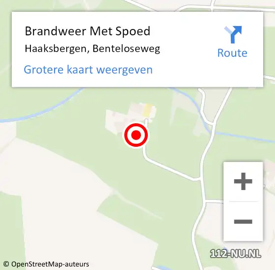 Locatie op kaart van de 112 melding: Brandweer Met Spoed Naar Haaksbergen, Benteloseweg op 17 juli 2024 09:37