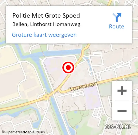 Locatie op kaart van de 112 melding: Politie Met Grote Spoed Naar Beilen, Linthorst Homanweg op 17 juli 2024 10:12