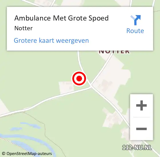 Locatie op kaart van de 112 melding: Ambulance Met Grote Spoed Naar Notter op 17 juli 2024 10:26