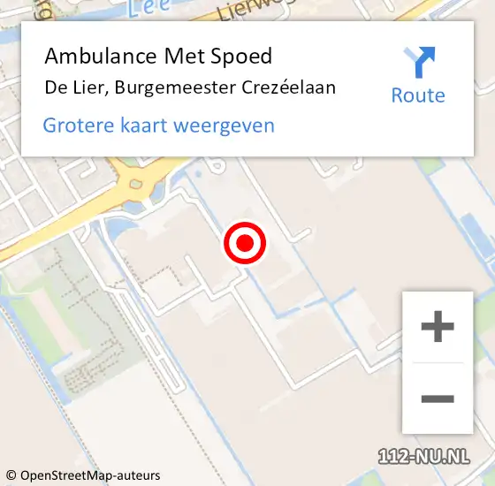 Locatie op kaart van de 112 melding: Ambulance Met Spoed Naar De Lier, Burgemeester Crezéelaan op 17 juli 2024 11:23