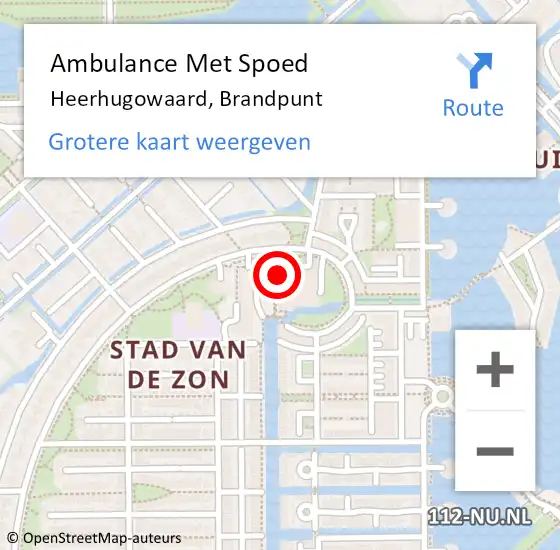 Locatie op kaart van de 112 melding: Ambulance Met Spoed Naar Heerhugowaard, Brandpunt op 17 juli 2024 12:10