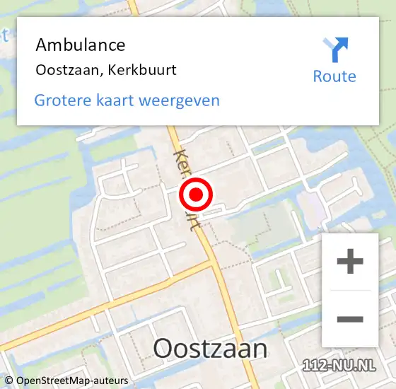 Locatie op kaart van de 112 melding: Ambulance Oostzaan, Kerkbuurt op 17 juli 2024 12:22