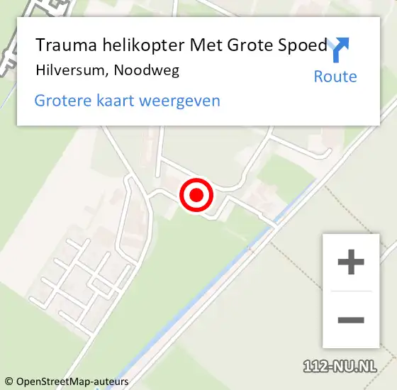 Locatie op kaart van de 112 melding: Trauma helikopter Met Grote Spoed Naar Hilversum, Noodweg op 17 juli 2024 12:25