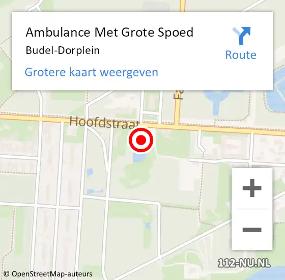 Locatie op kaart van de 112 melding: Ambulance Met Grote Spoed Naar Budel-Dorplein op 17 juli 2024 12:28