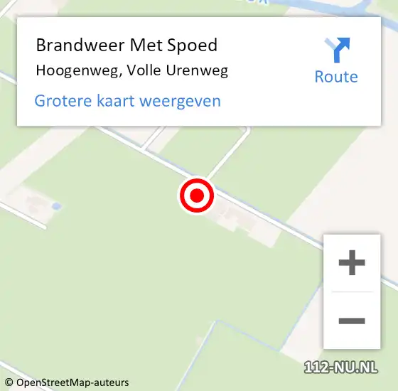 Locatie op kaart van de 112 melding: Brandweer Met Spoed Naar Hoogenweg, Volle Urenweg op 17 juli 2024 12:30