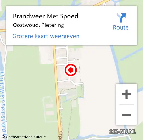 Locatie op kaart van de 112 melding: Brandweer Met Spoed Naar Oostwoud, Pletering op 17 juli 2024 12:44