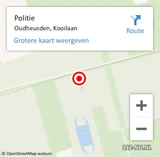 Locatie op kaart van de 112 melding: Politie Oudheusden, Kooilaan op 17 juli 2024 13:14