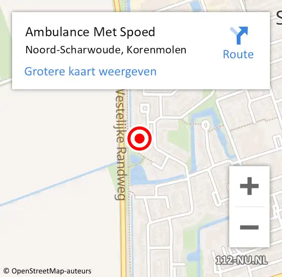 Locatie op kaart van de 112 melding: Ambulance Met Spoed Naar Noord-Scharwoude, Korenmolen op 17 juli 2024 13:21