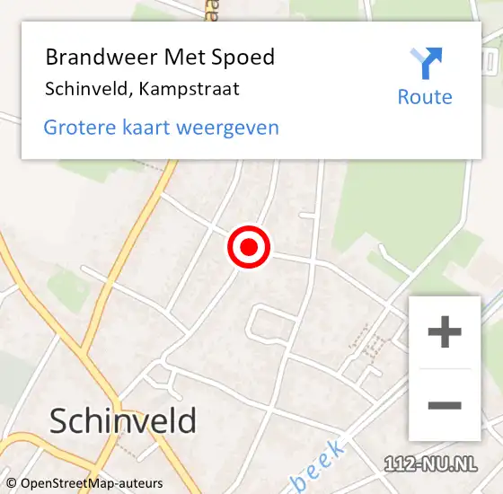 Locatie op kaart van de 112 melding: Brandweer Met Spoed Naar Schinveld, Kampstraat op 17 juli 2024 13:40