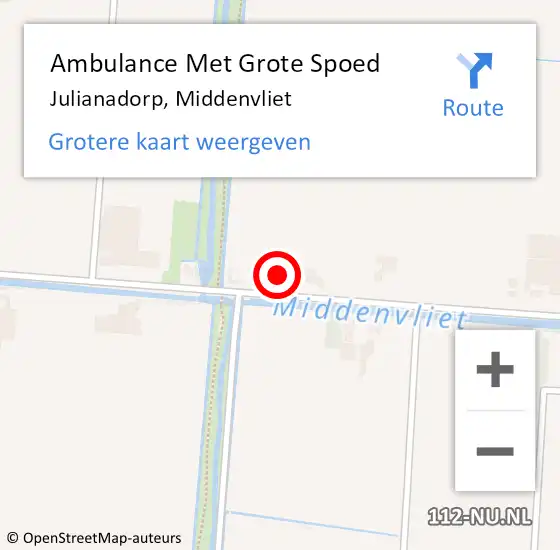 Locatie op kaart van de 112 melding: Ambulance Met Grote Spoed Naar Julianadorp, Middenvliet op 17 juli 2024 13:52