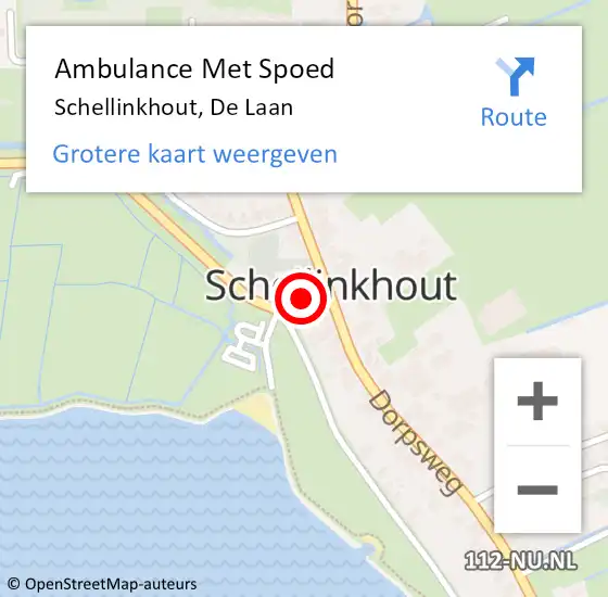 Locatie op kaart van de 112 melding: Ambulance Met Spoed Naar Schellinkhout, De Laan op 17 juli 2024 14:01