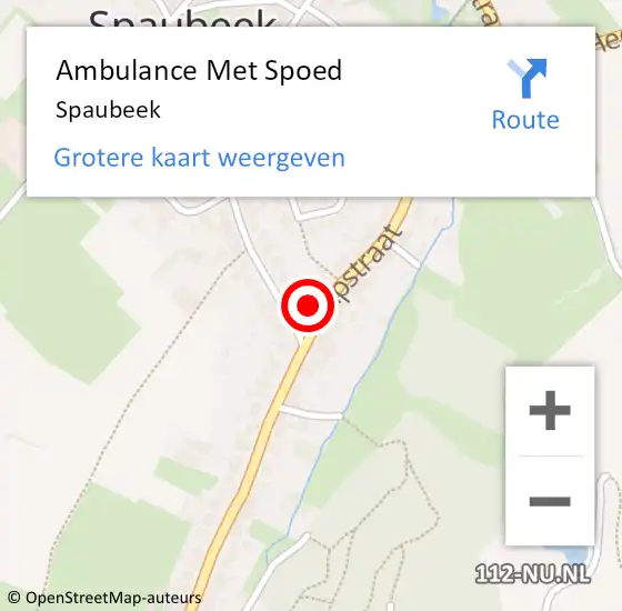 Locatie op kaart van de 112 melding: Ambulance Met Spoed Naar Spaubeek op 13 oktober 2014 12:51