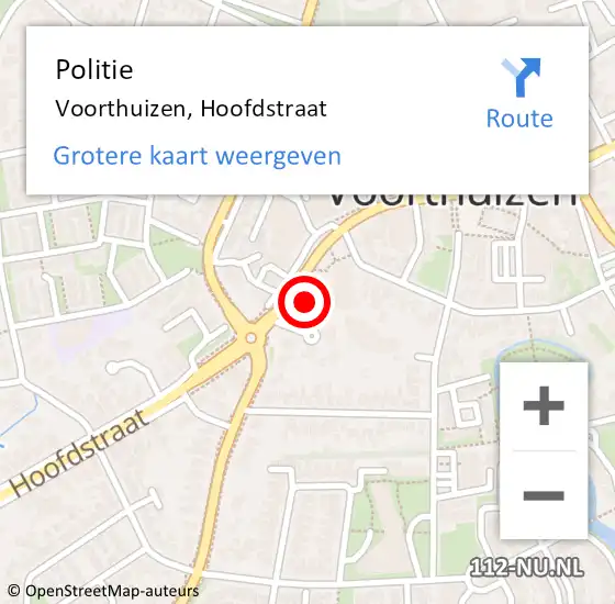 Locatie op kaart van de 112 melding: Politie Voorthuizen, Hoofdstraat op 17 juli 2024 14:28