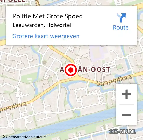 Locatie op kaart van de 112 melding: Politie Met Grote Spoed Naar Leeuwarden, Holwortel op 17 juli 2024 16:46