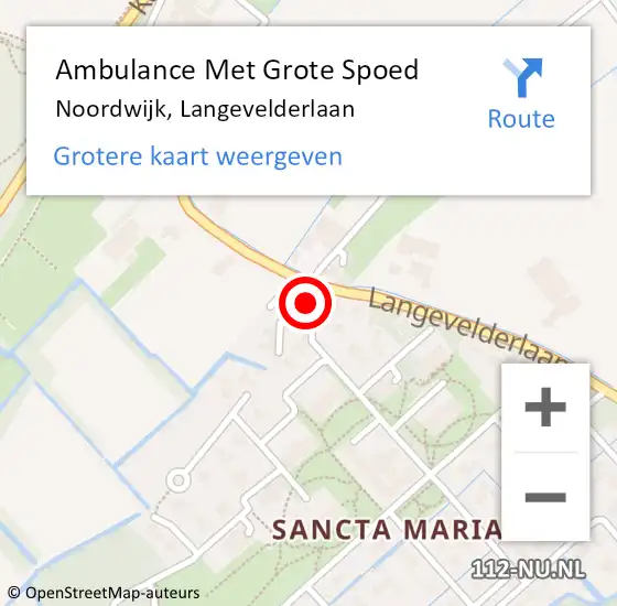 Locatie op kaart van de 112 melding: Ambulance Met Grote Spoed Naar Noordwijk, Langevelderlaan op 17 juli 2024 16:50