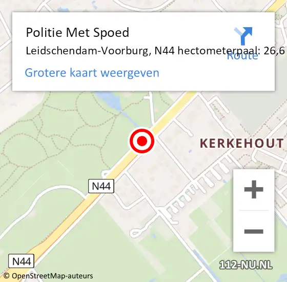 Locatie op kaart van de 112 melding: Politie Met Spoed Naar Leidschendam-Voorburg, N44 hectometerpaal: 26,6 op 17 juli 2024 17:38