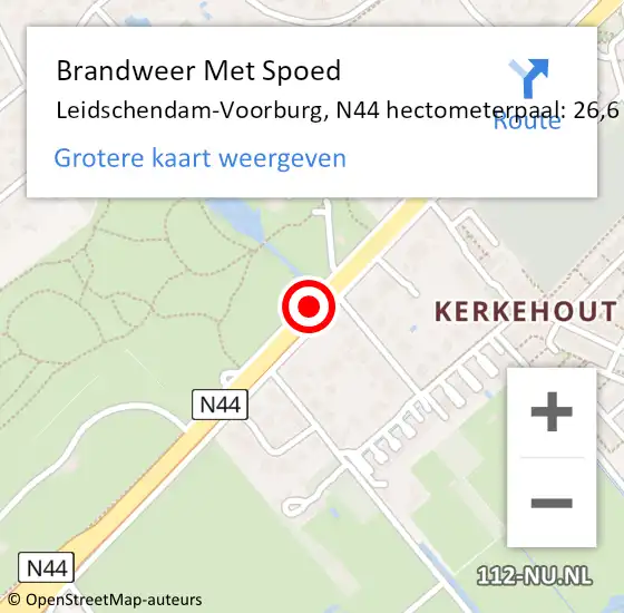 Locatie op kaart van de 112 melding: Brandweer Met Spoed Naar Leidschendam-Voorburg, N44 hectometerpaal: 26,6 op 17 juli 2024 17:41