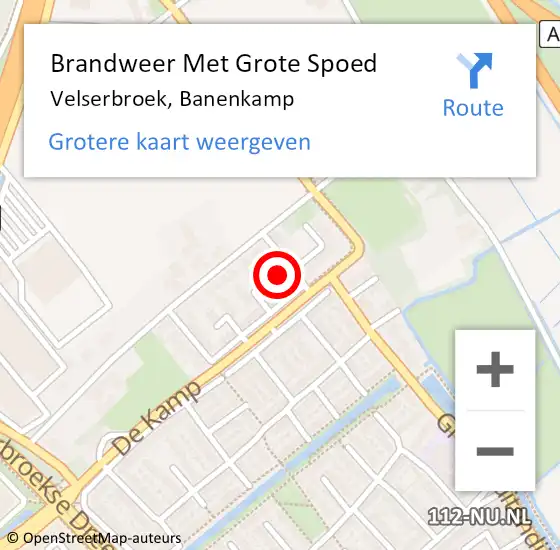 Locatie op kaart van de 112 melding: Brandweer Met Grote Spoed Naar Velserbroek, Banenkamp op 17 juli 2024 18:26