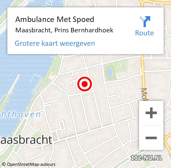 Locatie op kaart van de 112 melding: Ambulance Met Spoed Naar Maasbracht, Prins Bernhardhoek op 17 juli 2024 18:48