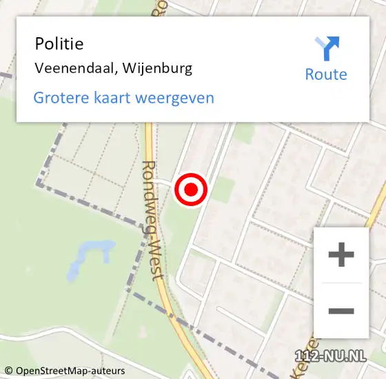 Locatie op kaart van de 112 melding: Politie Veenendaal, Wijenburg op 17 juli 2024 19:28