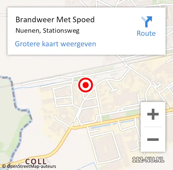 Locatie op kaart van de 112 melding: Brandweer Met Spoed Naar Nuenen, Stationsweg op 17 juli 2024 19:37