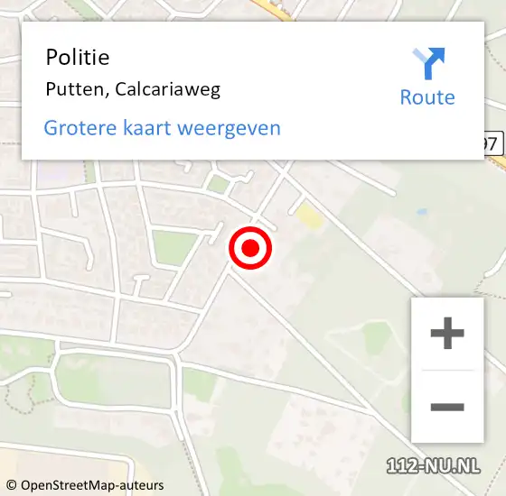 Locatie op kaart van de 112 melding: Politie Putten, Calcariaweg op 17 juli 2024 19:43