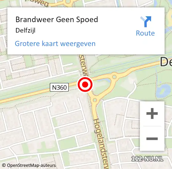 Locatie op kaart van de 112 melding: Brandweer Geen Spoed Naar Delfzijl op 17 juli 2024 19:48