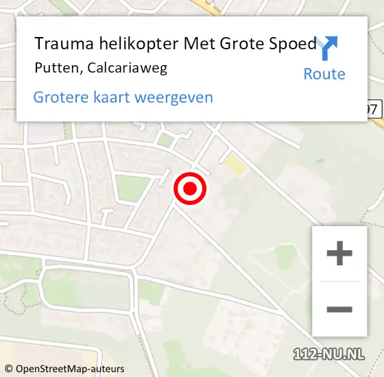 Locatie op kaart van de 112 melding: Trauma helikopter Met Grote Spoed Naar Putten, Calcariaweg op 17 juli 2024 19:57