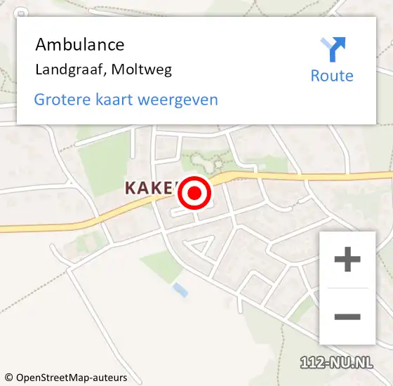 Locatie op kaart van de 112 melding: Ambulance Landgraaf, Moltweg op 13 oktober 2014 13:24