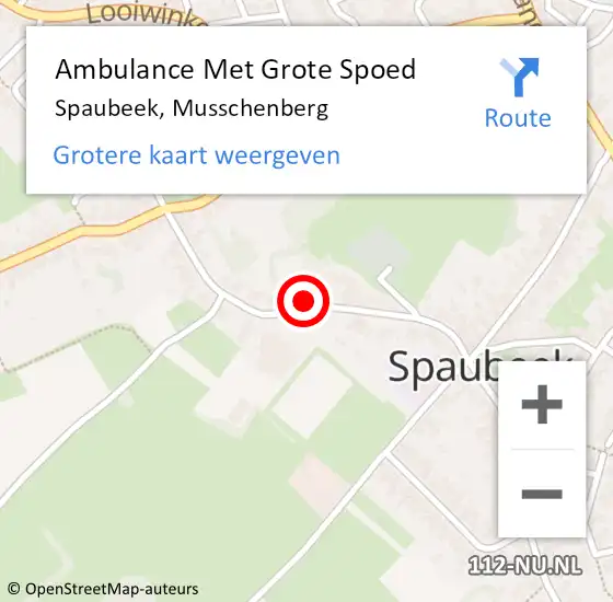 Locatie op kaart van de 112 melding: Ambulance Met Grote Spoed Naar Spaubeek, Musschenberg op 13 oktober 2014 13:26