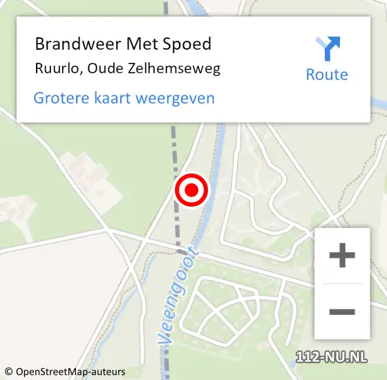 Locatie op kaart van de 112 melding: Brandweer Met Spoed Naar Ruurlo, Oude Zelhemseweg op 17 juli 2024 21:44