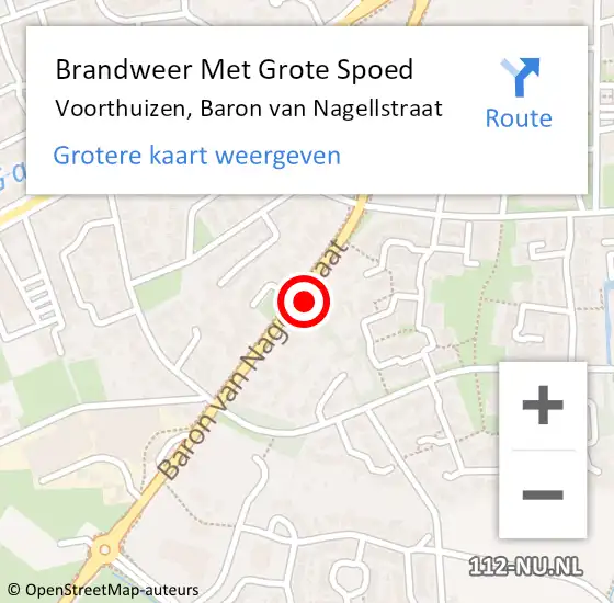 Locatie op kaart van de 112 melding: Brandweer Met Grote Spoed Naar Voorthuizen, Baron van Nagellstraat op 17 juli 2024 22:48